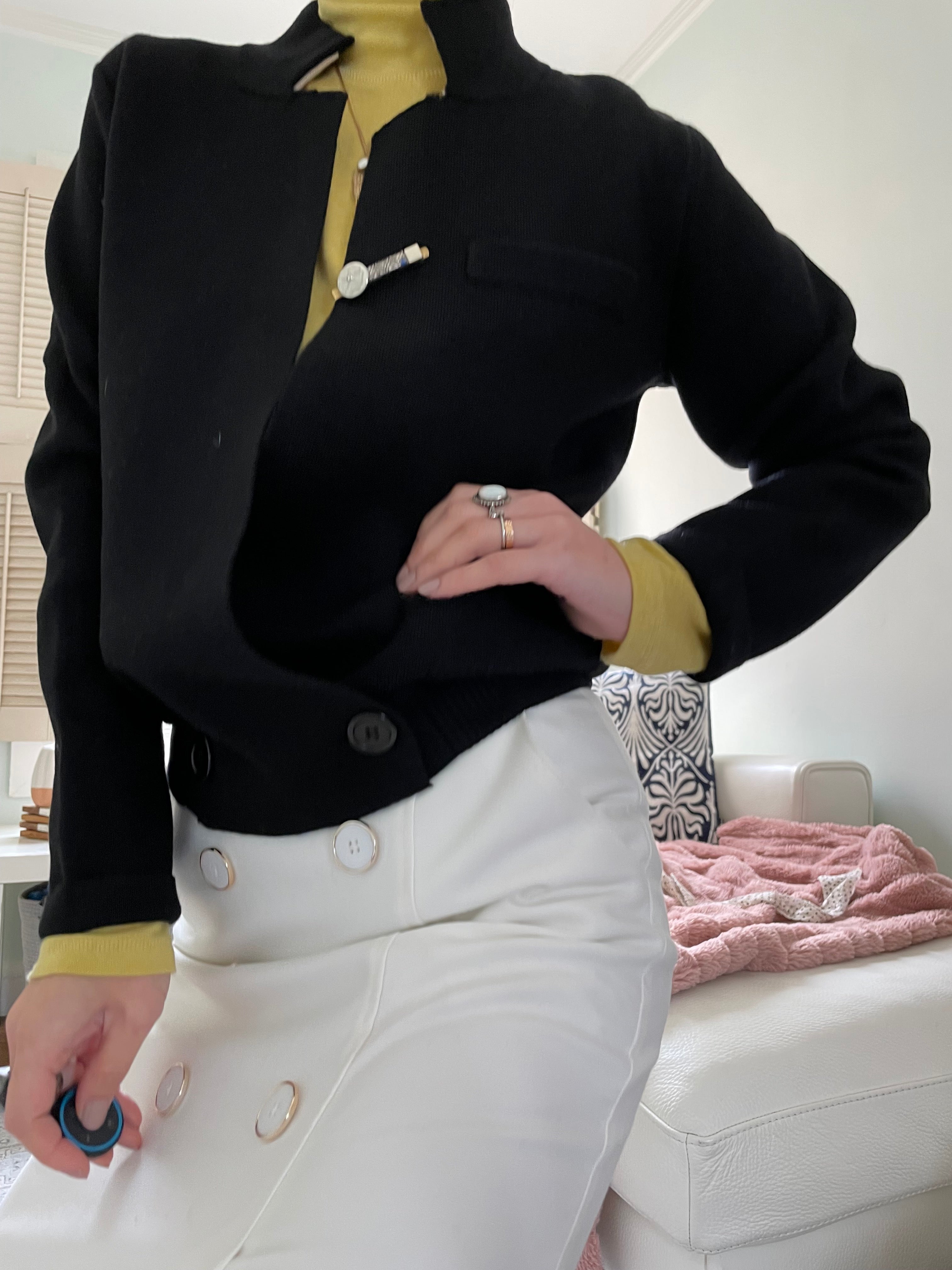 Copy of Black Knit Jacket Midi Skirt Set HKD 1120