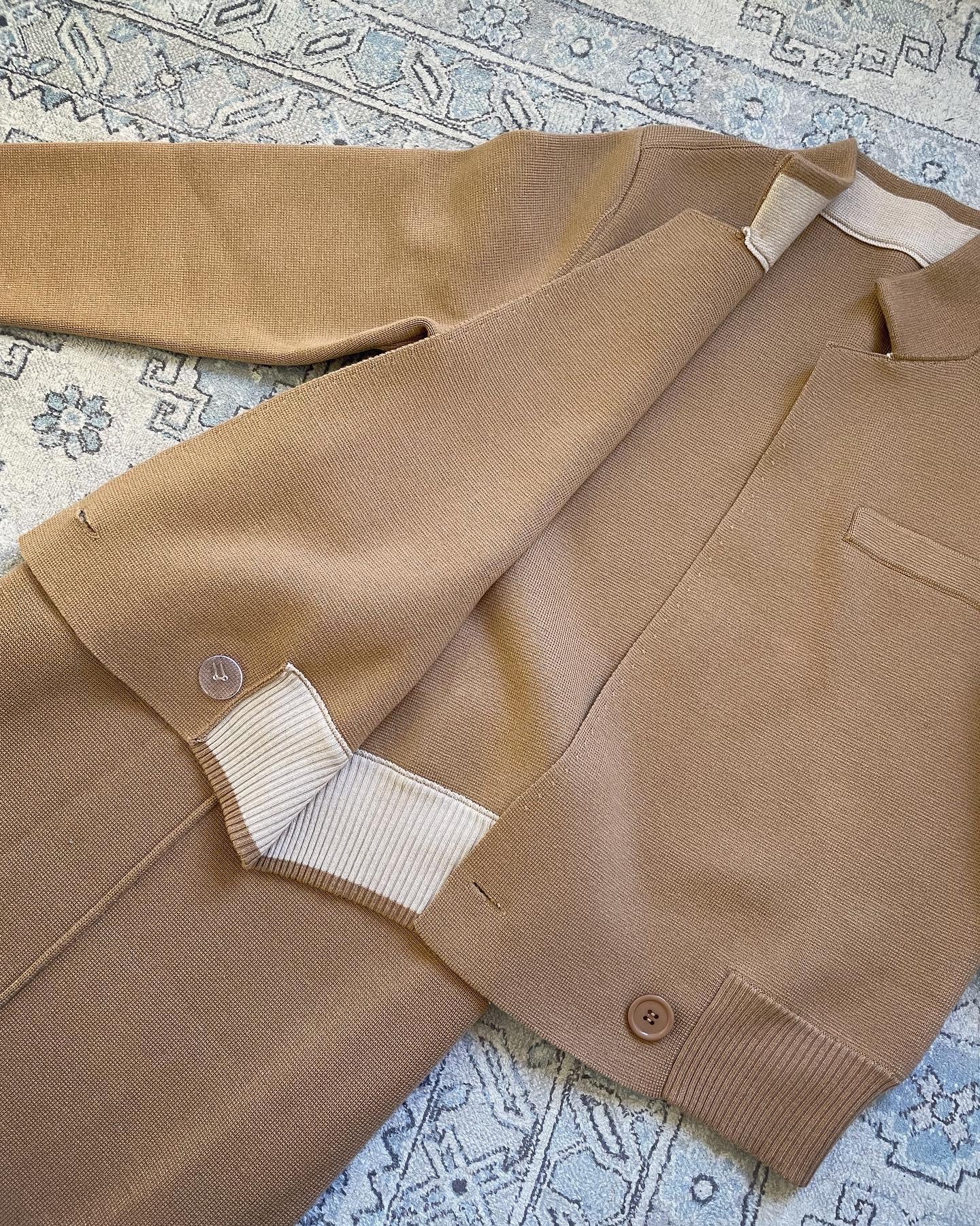 Tan Knit Jacket Midi Skirt Set HKD 1120